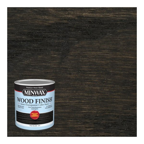 Minwax Wood Finish Water-Based Semi-Transparent True Black Water-Based Wood Stain 1 qt 108500000